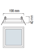 15W Glas Design LED Panel Einbaustrahler Eckig