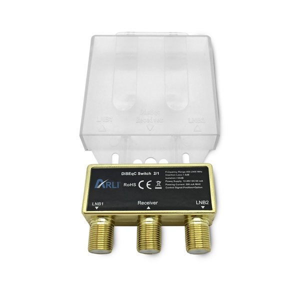 DiSEqC Schalter 2/1 vergoldet mit Wetterschutzgehäuse