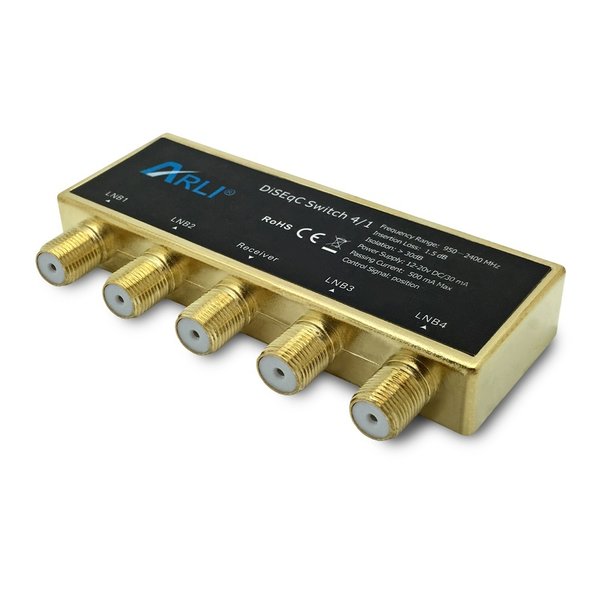 DiSEqC Schalter 4/1 vergoldet mit Wetterschutzgehäuse