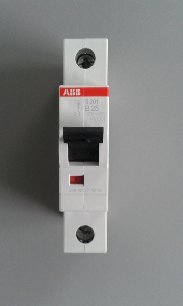 ABB S201-B25 Sicherungsautomat B-Char., 6 kA, 25A, 1P