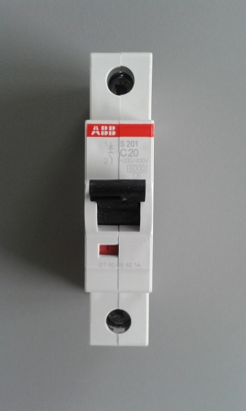 ABB S201-C20 Sicherungsautomat C-Char., 6 kA, 20A, 1P
