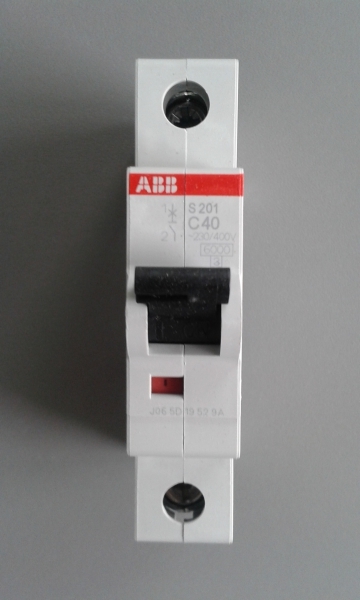 ABB S201M-C40 Sicherungsautomat C-Char., 10 kA, 40A, 1P